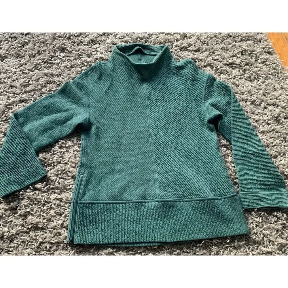 Lululemon On Repeat Mock Neck Green Smoke Long Sleeve TOP Shirt sz M